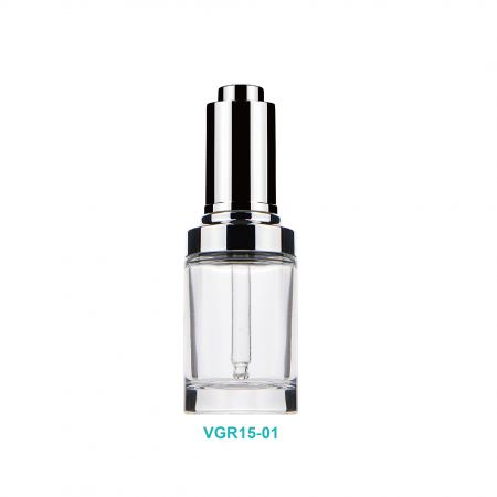 Flacon compte-gouttes en verre cylindrique